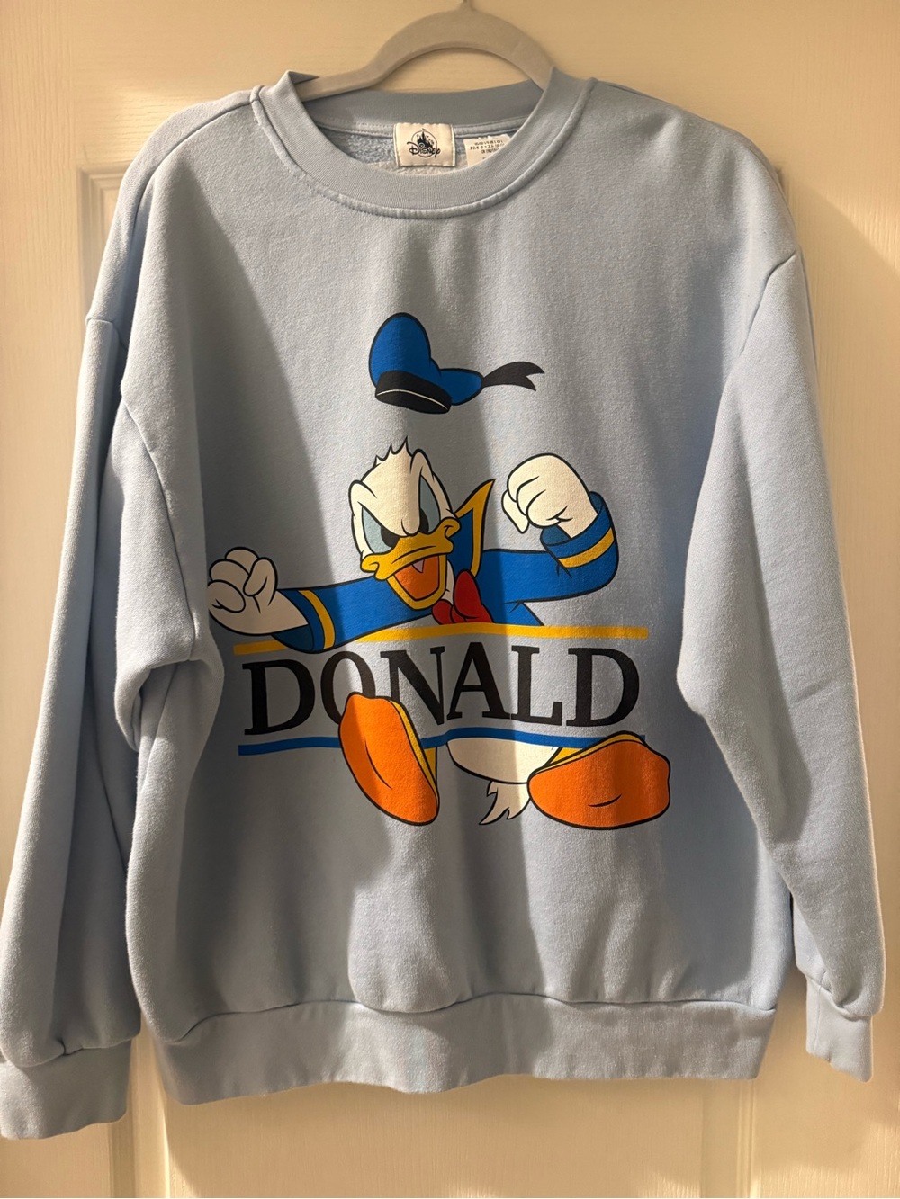 Disneyland Light Blue Donald Duck Graphic Crewneck Sweatshirt